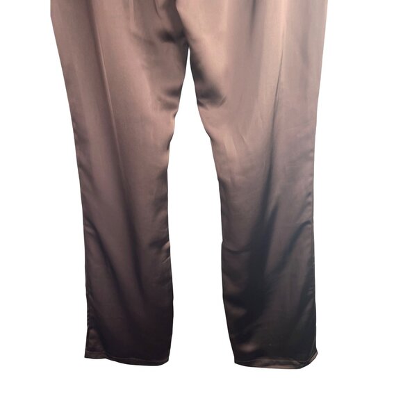 Veiled Colletion Ghalia Dark Brown Satin High Rise Trousers L - Picture 8 of 13